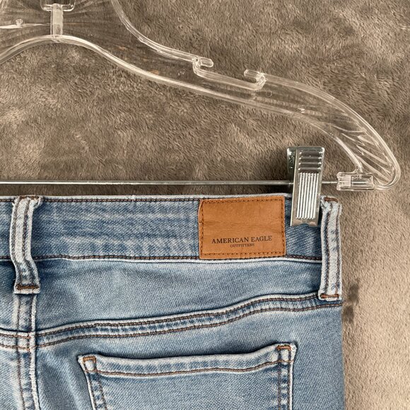 American Eagle Super Stretch X Jeans Women’s 2 Long Light Wash Denim Y2K Minimal - Picture 7 of 8